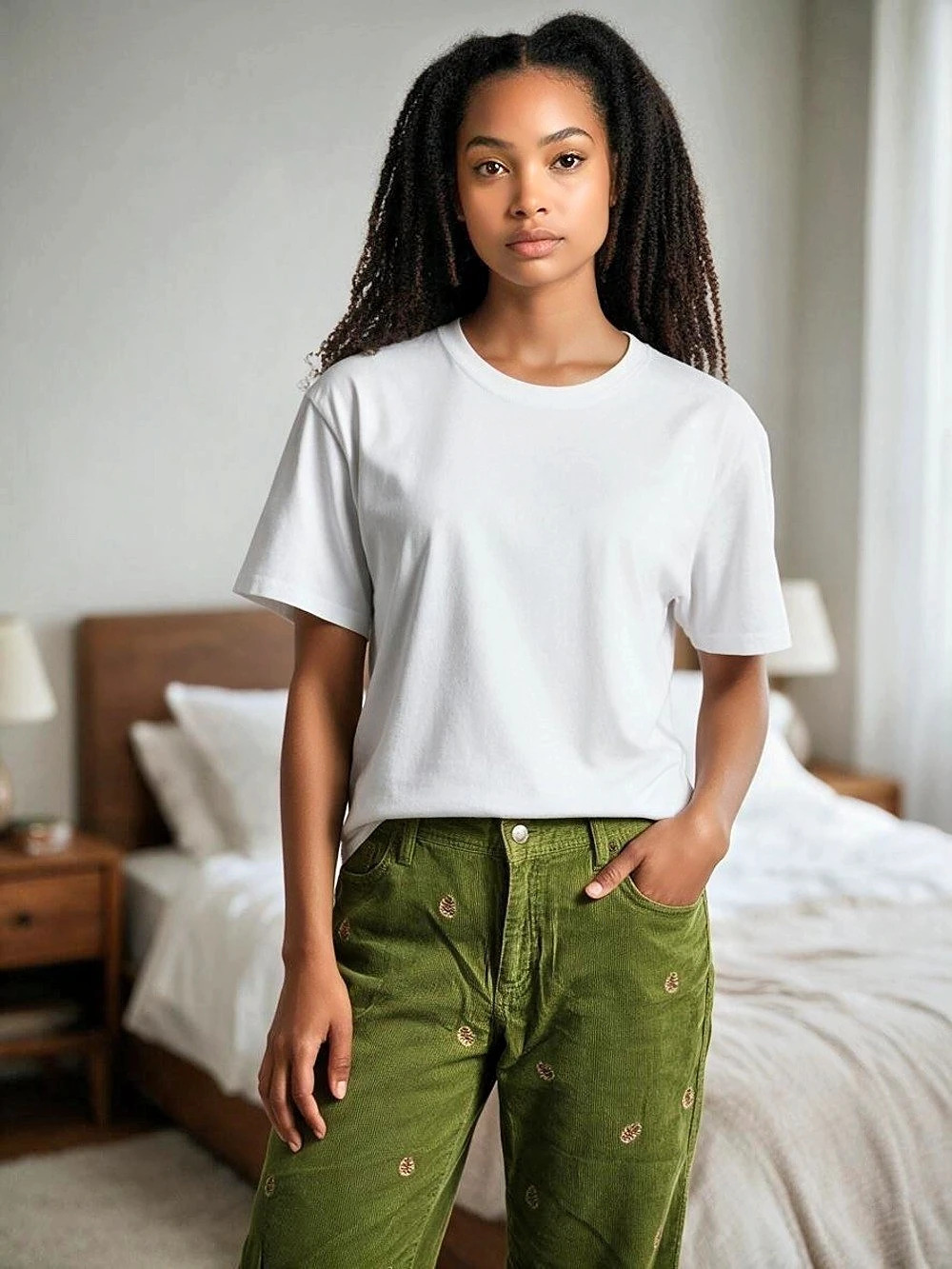 J.Crew Favorite Fit Floral Corduroy Straight Leg Pants Green Size 10